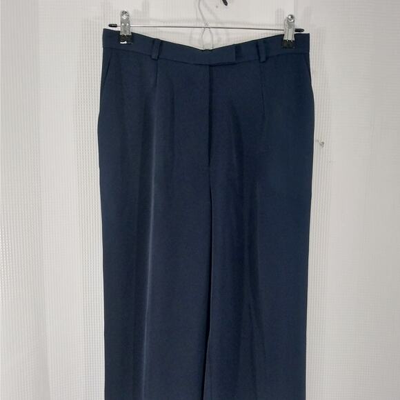 NWT! RAFAELLA! NAVY MICROFIBER, FLAT FRONT, HIGH WAIST, STRAIGHT SLACKS! SZ 6 - Picture 3 of 8